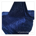 Lentejuela azul marino 3mm Velvet Spandex DHL Tela de entrega rápida